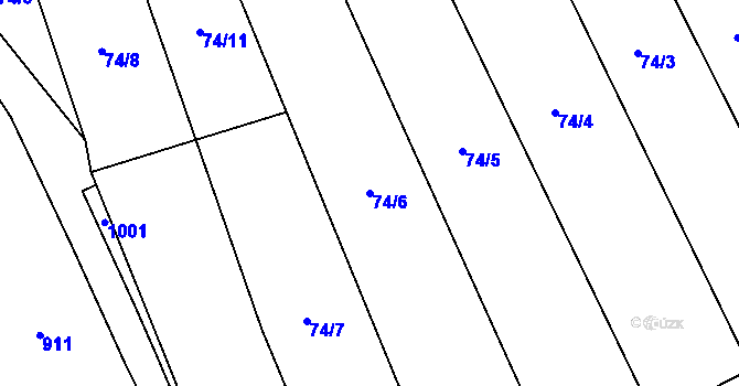 Parcela st. 74/6 v KÚ Karpentná, Katastrální mapa