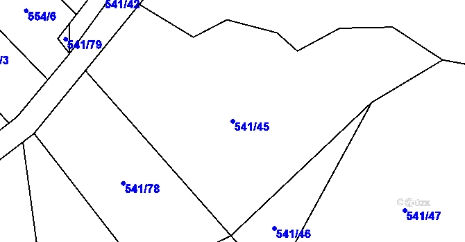 Parcela st. 541/45 v KÚ Karpentná, Katastrální mapa