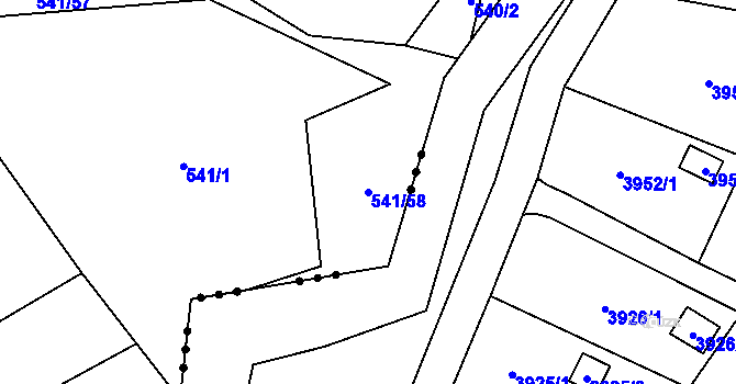 Parcela st. 541/58 v KÚ Karpentná, Katastrální mapa