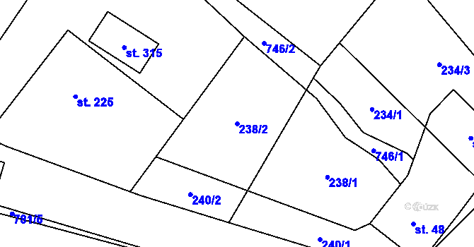 Parcela st. 238/2 v KÚ Karpentná, Katastrální mapa