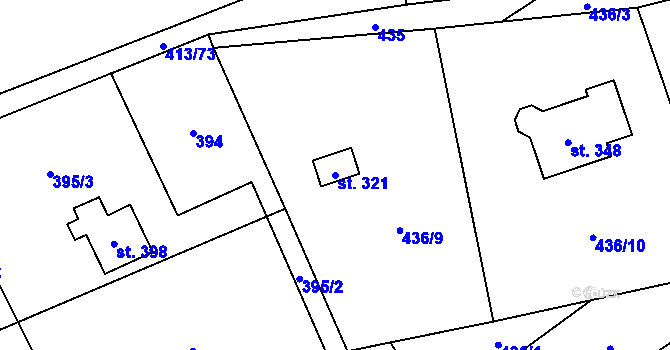 Parcela st. 321 v KÚ Karpentná, Katastrální mapa