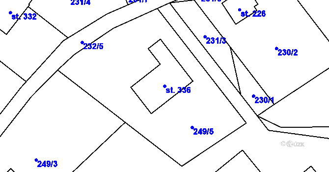 Parcela st. 336 v KÚ Karpentná, Katastrální mapa