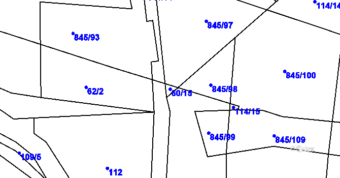 Parcela st. 60/15 v KÚ Karpentná, Katastrální mapa