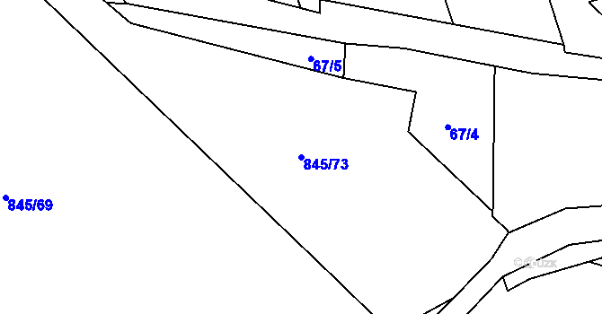 Parcela st. 845/73 v KÚ Karpentná, Katastrální mapa