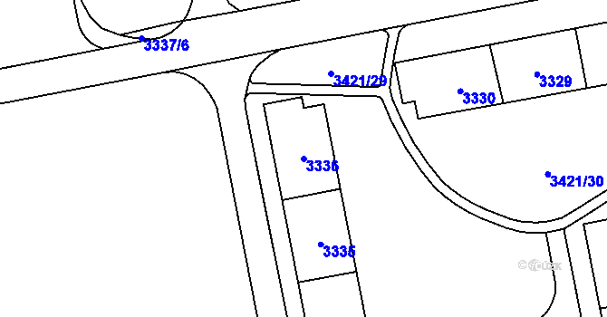 Parcela st. 3336 v KÚ Karviná-město, Katastrální mapa