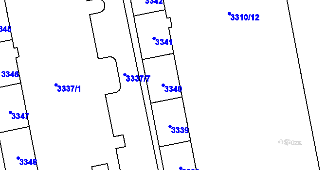 Parcela st. 3340 v KÚ Karviná-město, Katastrální mapa