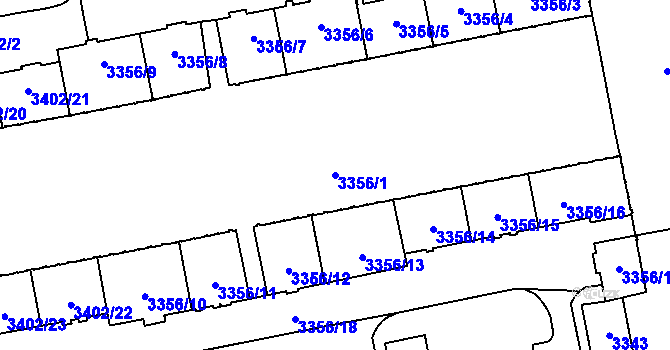 Parcela st. 3356/1 v KÚ Karviná-město, Katastrální mapa