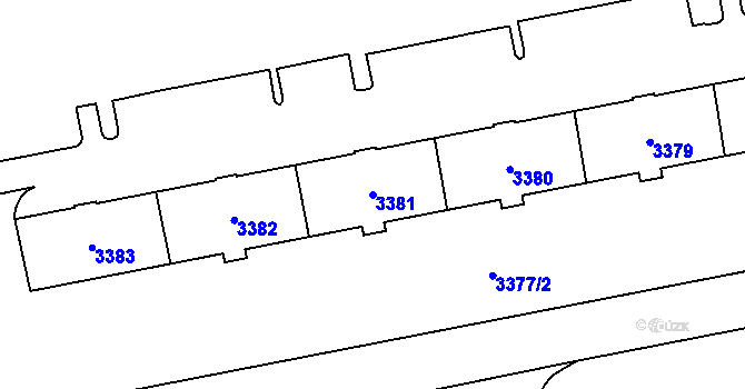 Parcela st. 3381 v KÚ Karviná-město, Katastrální mapa