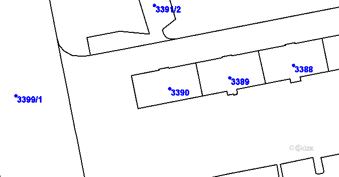 Parcela st. 3390 v KÚ Karviná-město, Katastrální mapa