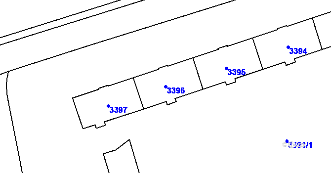Parcela st. 3396 v KÚ Karviná-město, Katastrální mapa