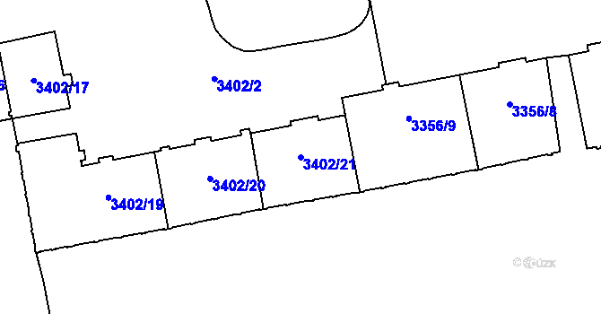 Parcela st. 3402/21 v KÚ Karviná-město, Katastrální mapa