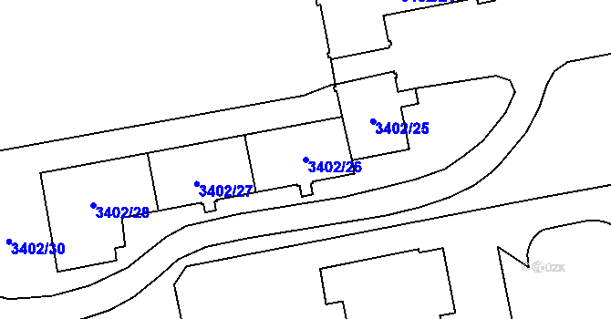 Parcela st. 3402/26 v KÚ Karviná-město, Katastrální mapa