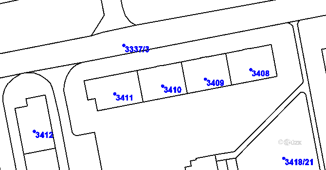 Parcela st. 3410 v KÚ Karviná-město, Katastrální mapa