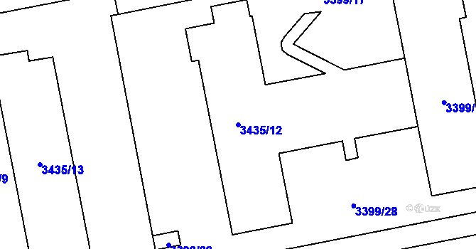 Parcela st. 3435/12 v KÚ Karviná-město, Katastrální mapa