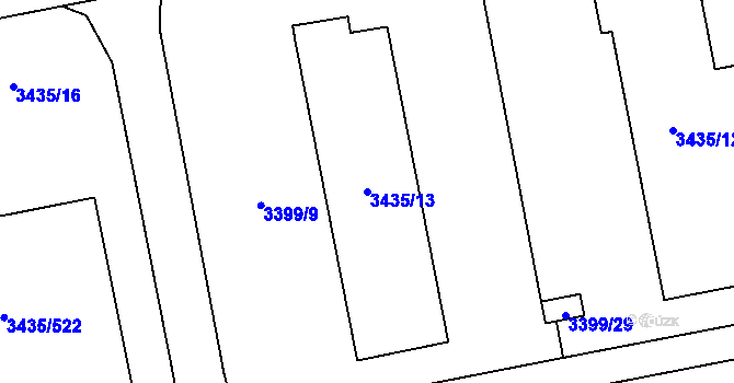 Parcela st. 3435/13 v KÚ Karviná-město, Katastrální mapa