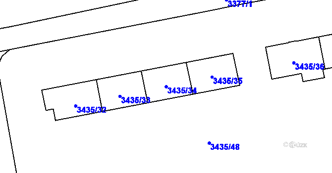 Parcela st. 3435/34 v KÚ Karviná-město, Katastrální mapa
