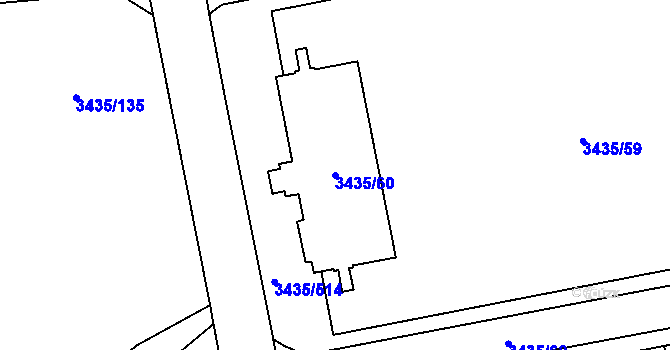 Parcela st. 3435/60 v KÚ Karviná-město, Katastrální mapa
