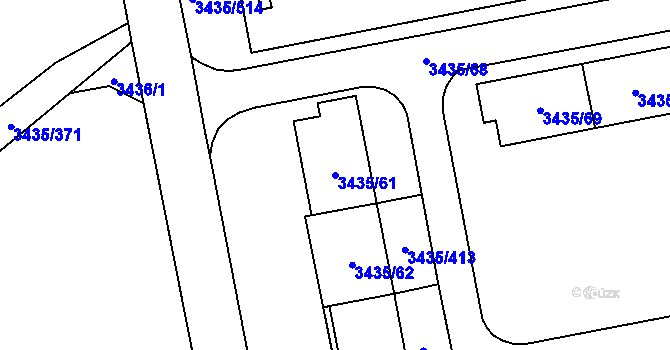 Parcela st. 3435/61 v KÚ Karviná-město, Katastrální mapa