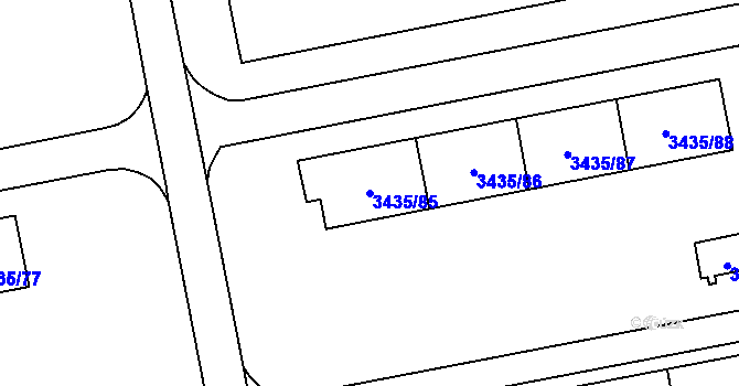 Parcela st. 3435/85 v KÚ Karviná-město, Katastrální mapa