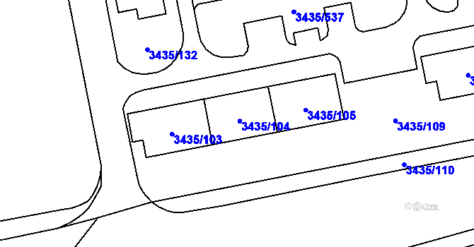 Parcela st. 3435/104 v KÚ Karviná-město, Katastrální mapa