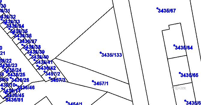 Parcela st. 3435/133 v KÚ Karviná-město, Katastrální mapa