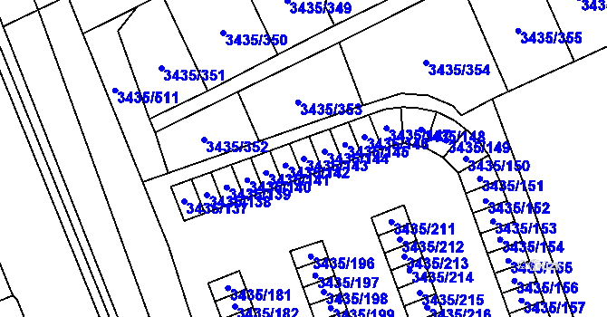 Parcela st. 3435/143 v KÚ Karviná-město, Katastrální mapa