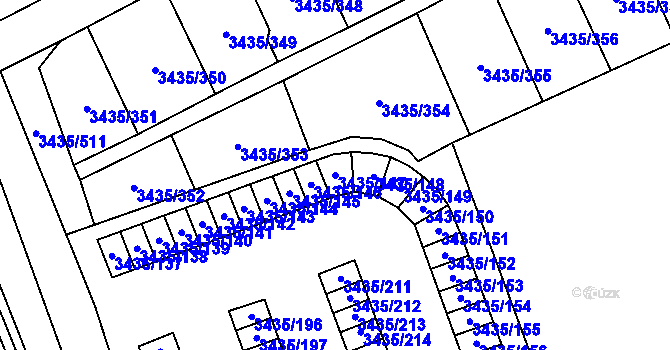 Parcela st. 3435/147 v KÚ Karviná-město, Katastrální mapa
