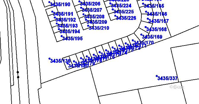 Parcela st. 3435/175 v KÚ Karviná-město, Katastrální mapa