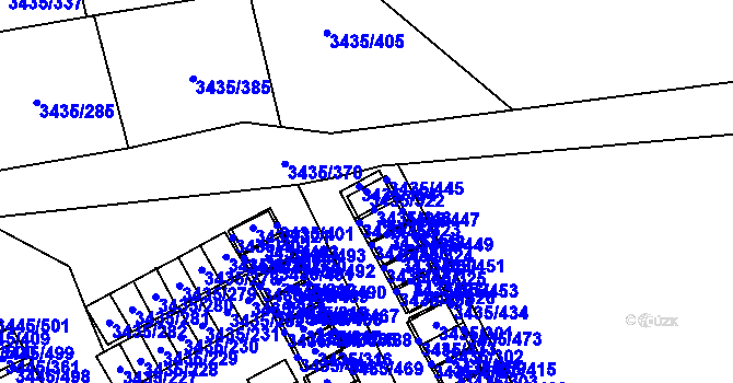 Parcela st. 3435/322 v KÚ Karviná-město, Katastrální mapa