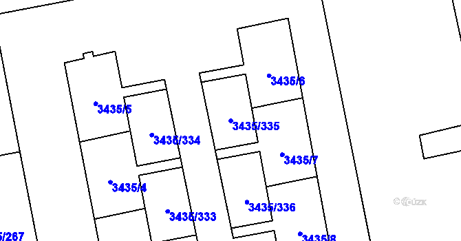 Parcela st. 3435/335 v KÚ Karviná-město, Katastrální mapa