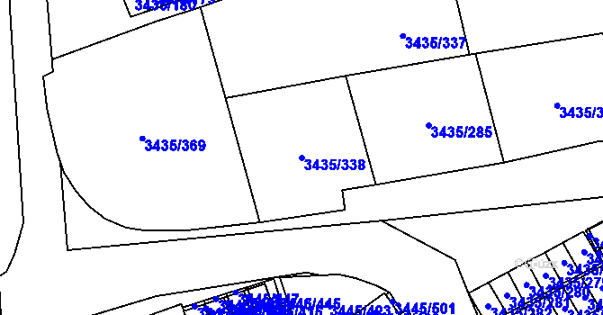 Parcela st. 3435/338 v KÚ Karviná-město, Katastrální mapa
