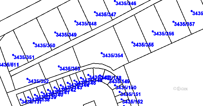 Parcela st. 3435/354 v KÚ Karviná-město, Katastrální mapa