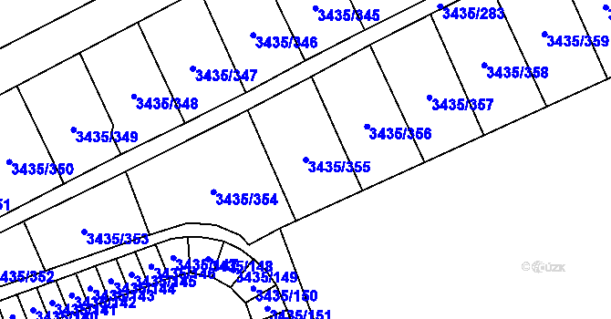Parcela st. 3435/355 v KÚ Karviná-město, Katastrální mapa