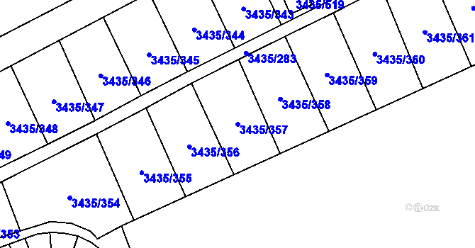 Parcela st. 3435/357 v KÚ Karviná-město, Katastrální mapa