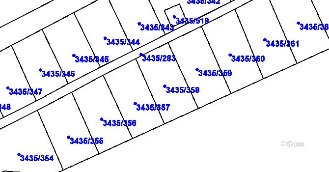 Parcela st. 3435/358 v KÚ Karviná-město, Katastrální mapa