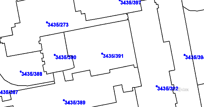 Parcela st. 3435/391 v KÚ Karviná-město, Katastrální mapa