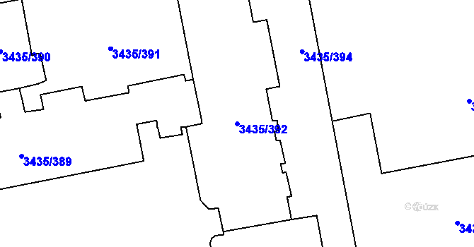 Parcela st. 3435/392 v KÚ Karviná-město, Katastrální mapa