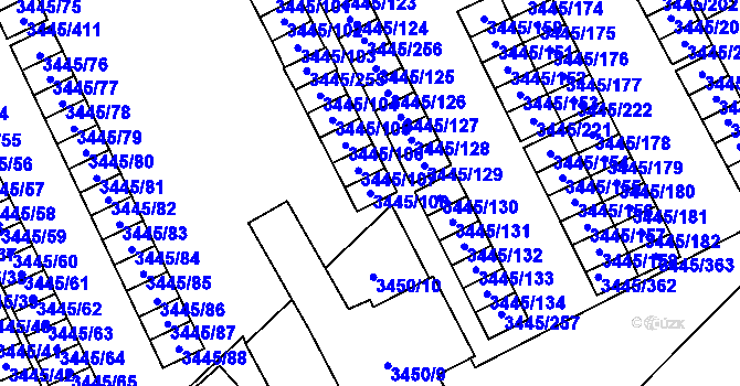 Parcela st. 3445/108 v KÚ Karviná-město, Katastrální mapa