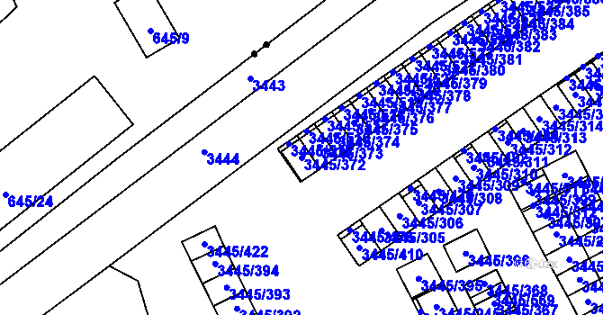 Parcela st. 3445/372 v KÚ Karviná-město, Katastrální mapa