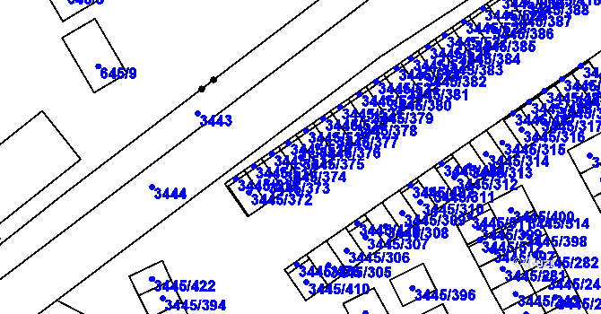 Parcela st. 3445/375 v KÚ Karviná-město, Katastrální mapa