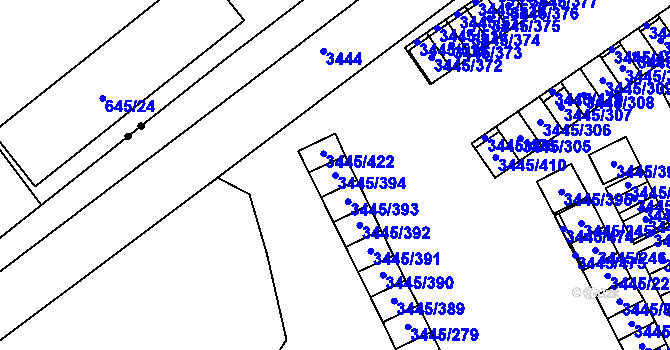 Parcela st. 3445/394 v KÚ Karviná-město, Katastrální mapa