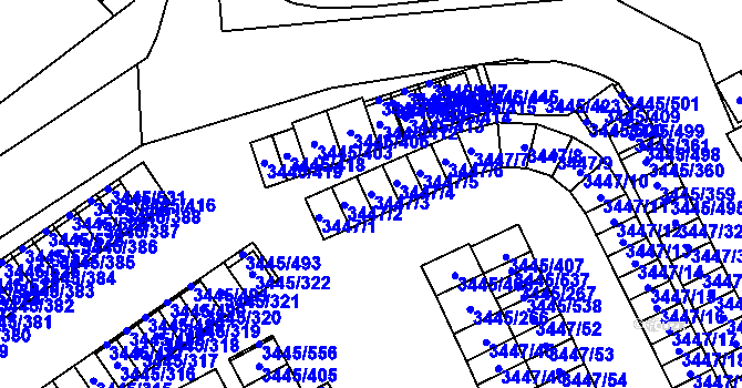 Parcela st. 3447/3 v KÚ Karviná-město, Katastrální mapa