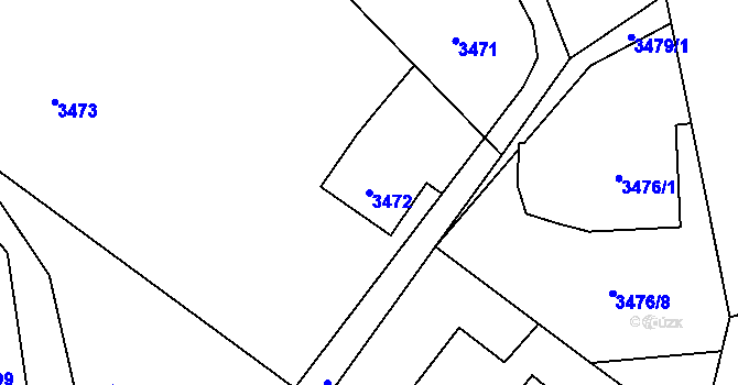 Parcela st. 3472 v KÚ Karviná-město, Katastrální mapa