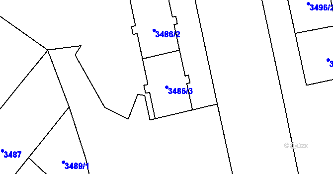 Parcela st. 3486/3 v KÚ Karviná-město, Katastrální mapa