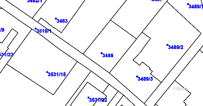 Parcela st. 3488 v KÚ Karviná-město, Katastrální mapa
