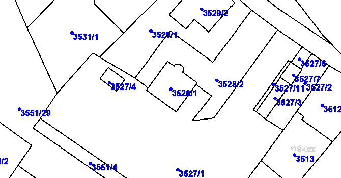 Parcela st. 3528/1 v KÚ Karviná-město, Katastrální mapa