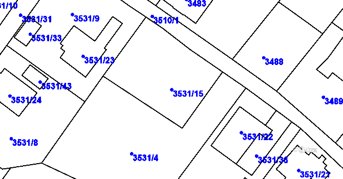 Parcela st. 3531/15 v KÚ Karviná-město, Katastrální mapa