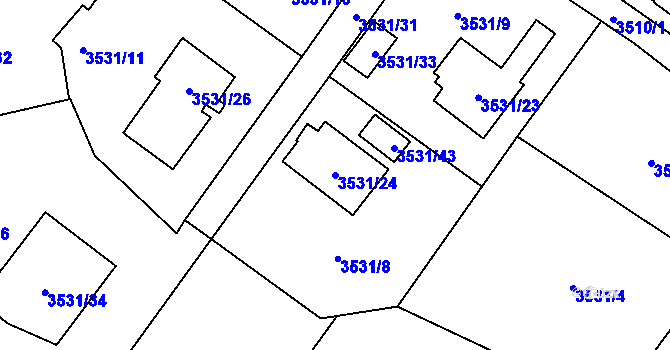 Parcela st. 3531/24 v KÚ Karviná-město, Katastrální mapa
