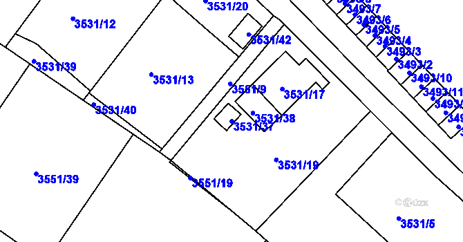 Parcela st. 3531/37 v KÚ Karviná-město, Katastrální mapa