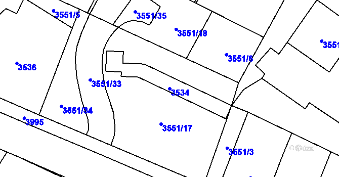 Parcela st. 3534 v KÚ Karviná-město, Katastrální mapa